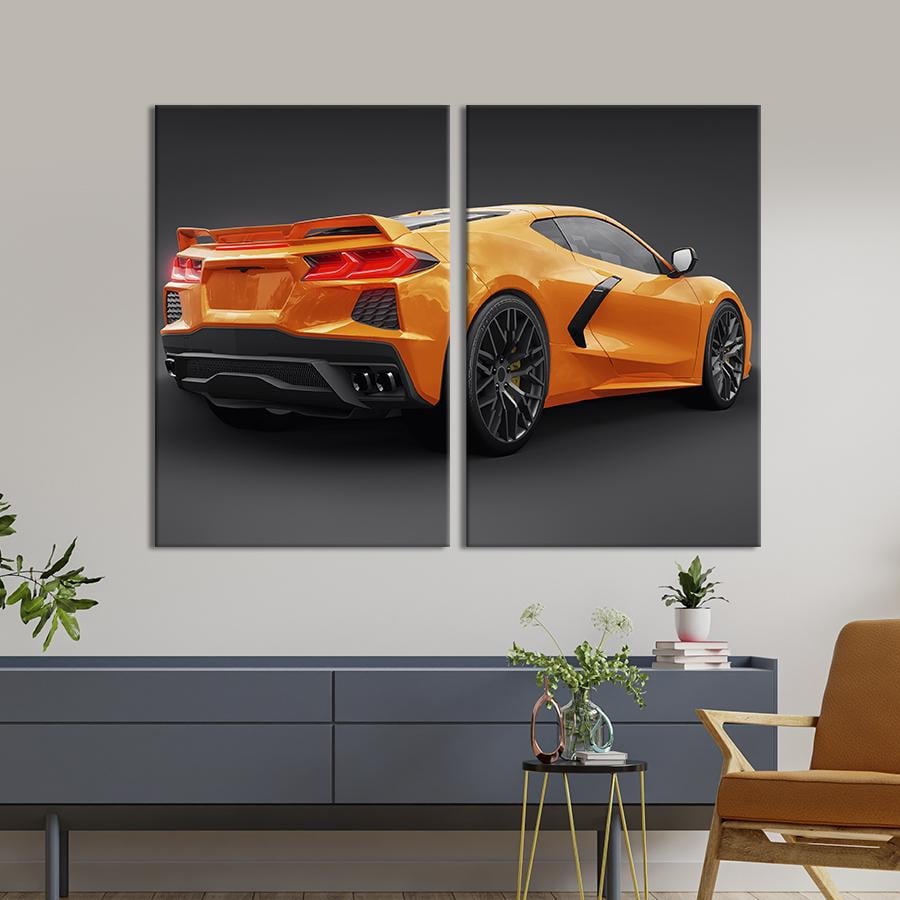 Картина на холсте Спорткар Chevrolet Corvette Stingray 111x81 см (1409-2)
