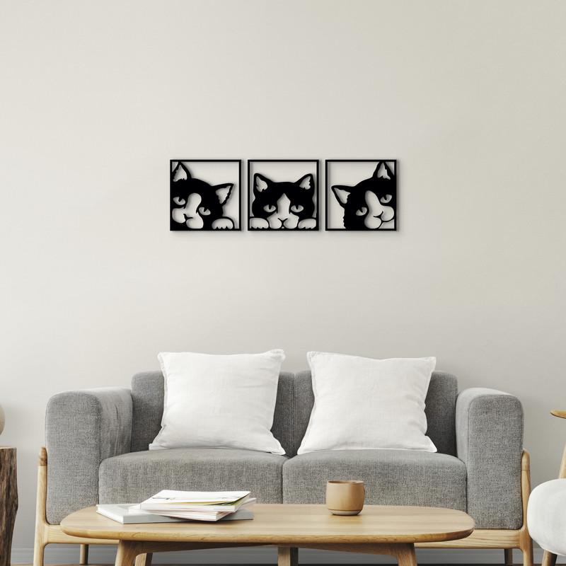 Декоративне панно Коти з дерева 30х95 см (0066 30х95см)