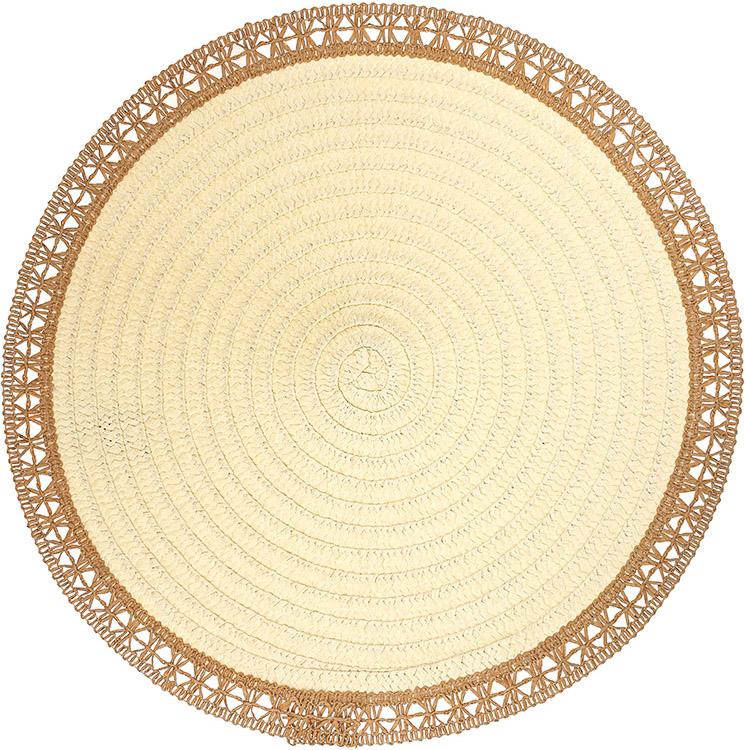 Набор льняных подпальников Boho Lace 6 шт. 38 см Бежевый