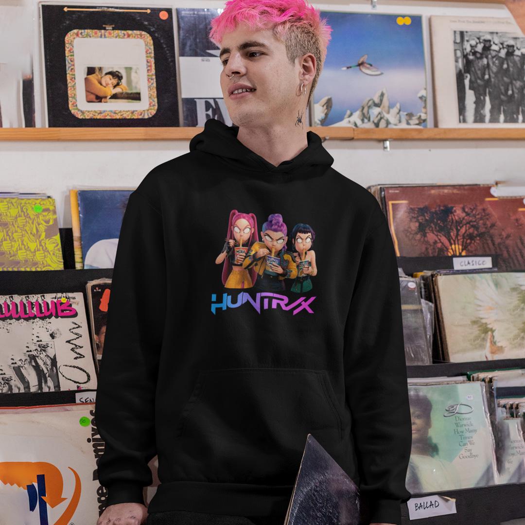 Худи флисовый унисекс K Pop Demon Hunters Mira Rumi Zoey 2XL Черный (0000021427)