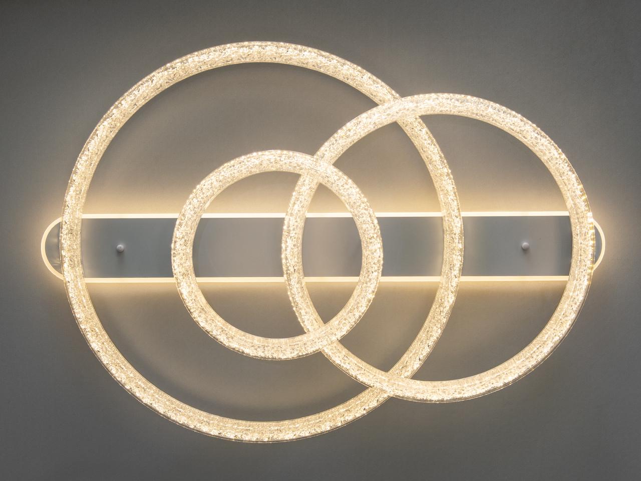 Люстра светодиодная LED 9711/800+600+400WH 165 Вт с пультом для гостиной Белый (3177256605)