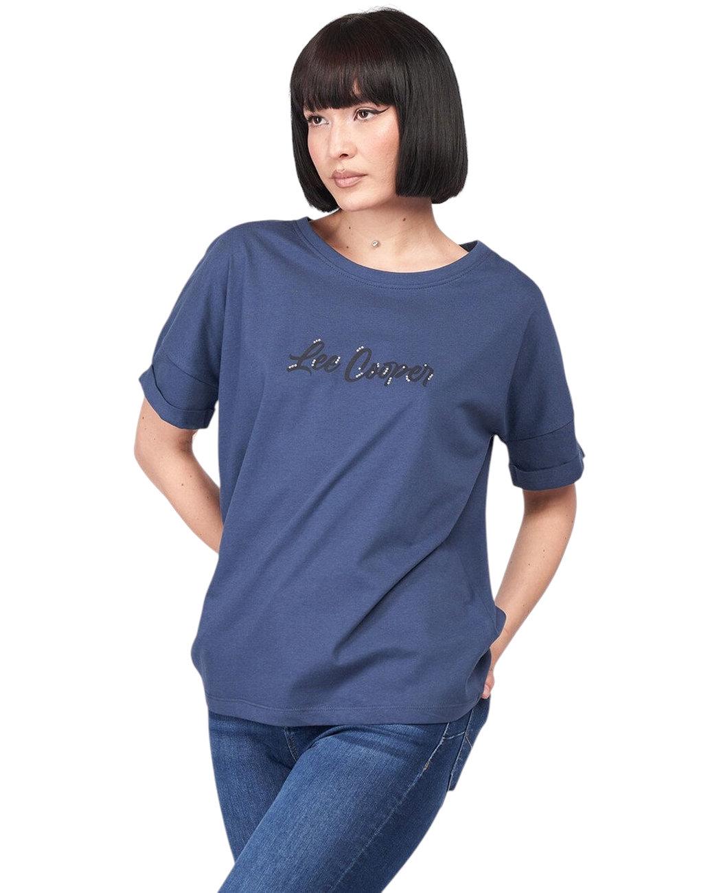 Футболка женская Lee Cooper 20196099.011 L Синий (4894534372988)