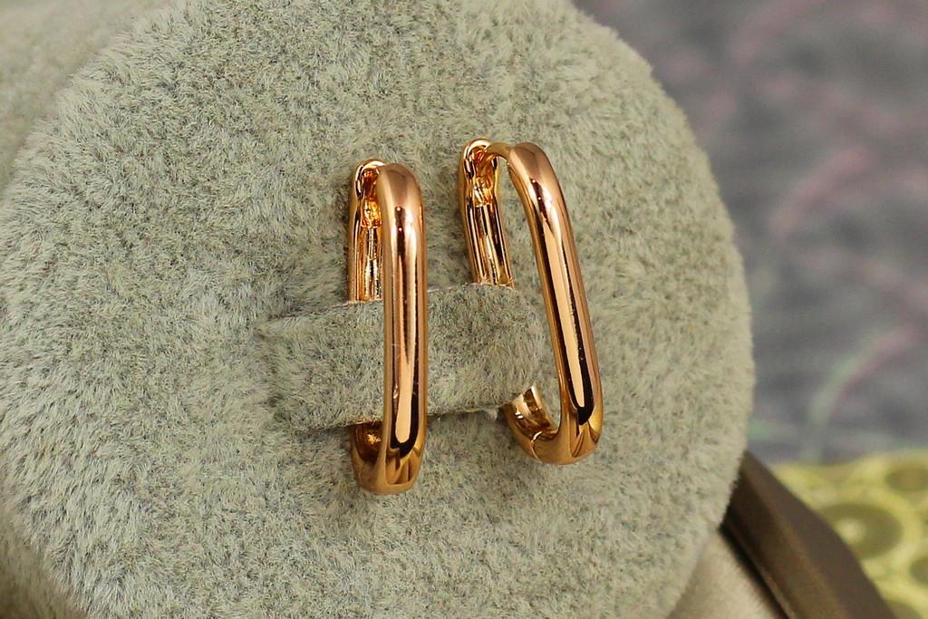 Серьги Xuping Jewelry Тонкий овал 2,1 см Золотистый (2187109752)