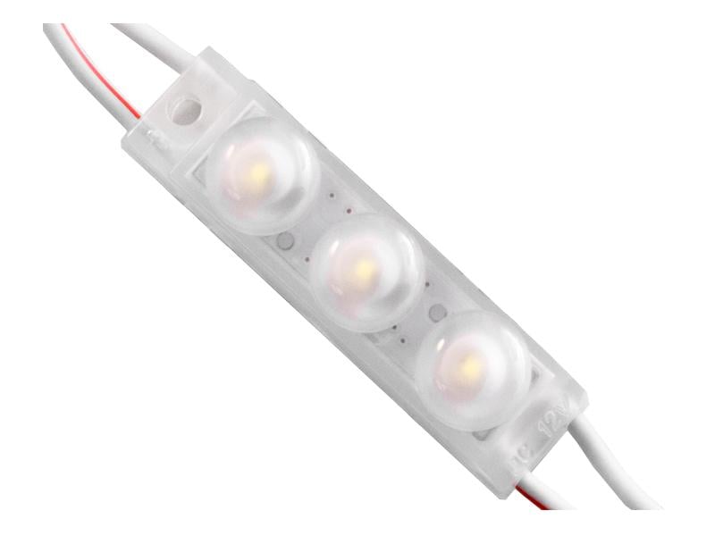 Светодиодный модуль с линзой SMD2835 3 LED 12В 1,06 Вт IP67 6500К холодный белый (2155)