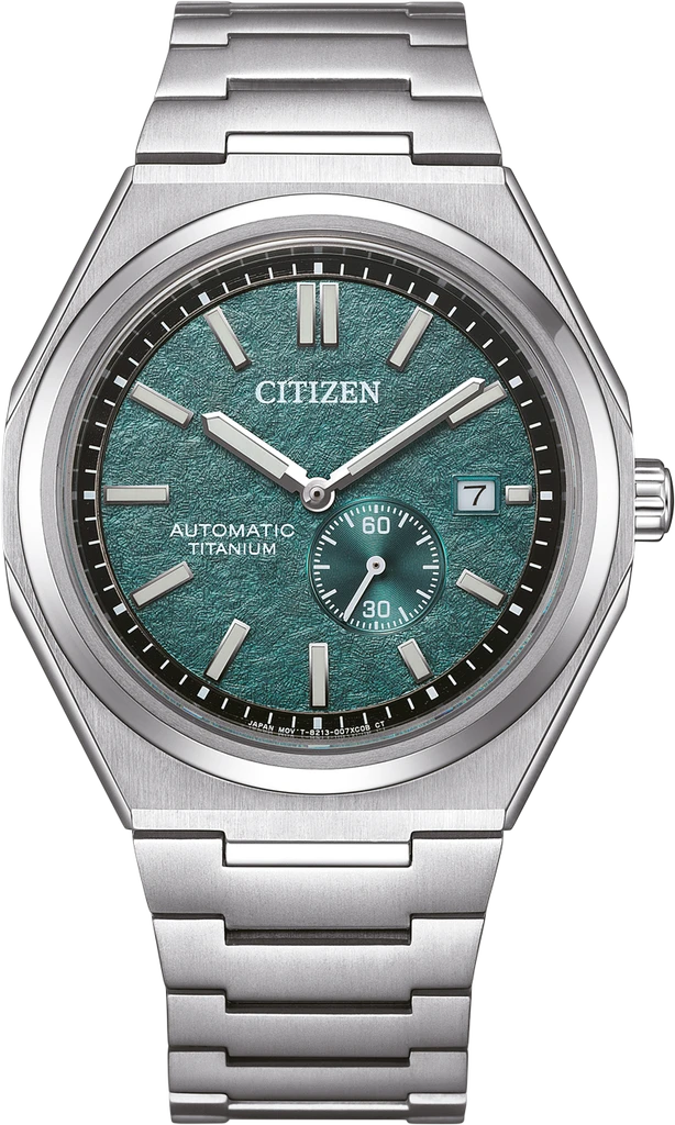 Наручные часы мужские Citizen NJ0180-80X Super Titanium механические с сапфировым стеклом/зеленым циферблатом и водозащитой 100 м Наручные часы мужские Citizen NJ0180-80X Super Titanium механические с сапфировым стеклом/зеленым циферблатом и водозащитой 100 м
