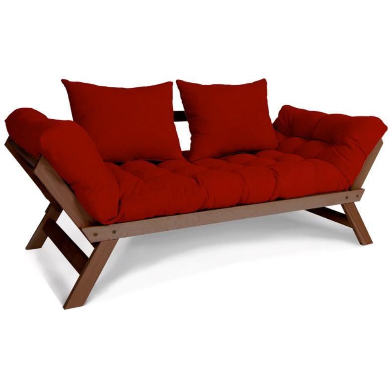 Диван-футон раскладной Woodman Allegro из массива дерева Ореховый/Красный - фото 1 Диван-футон раскладной Woodman Allegro из массива дерева Ореховый/Красный - фото 1