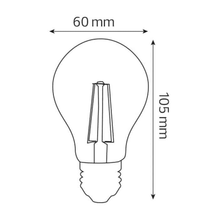 Лампа светодиодная HOROZ ELECTRIC Filament Globe-8 8W A60 E27 2700K - фото 2