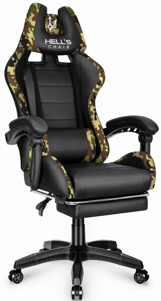 Кресло геймерское с подставкой для ног Huzaro Hell's HC-1039 до 130 кг Camouflage (AN-HC1039CAM)