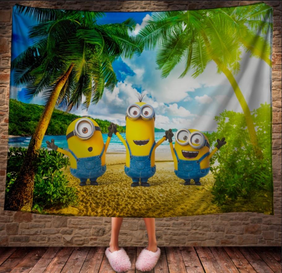 Плед с 3D принтом Despicable Me Minions Миньоны на отдыхе 150x200 см (epi_0434)