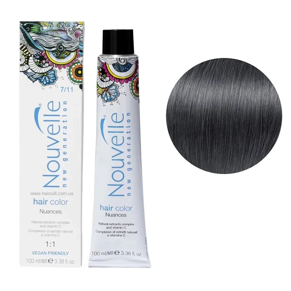 Краска для волос Nouvelle Hair Color 7/11 Насыщенный пепельный блонд 100 мл