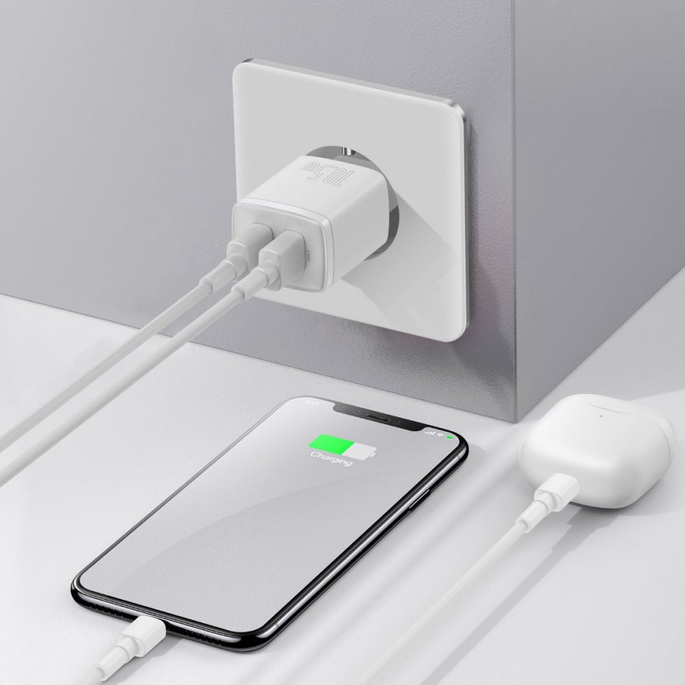 Зарядний пристрій BASEUS Compact 10,5W 2 USB White - фото 3