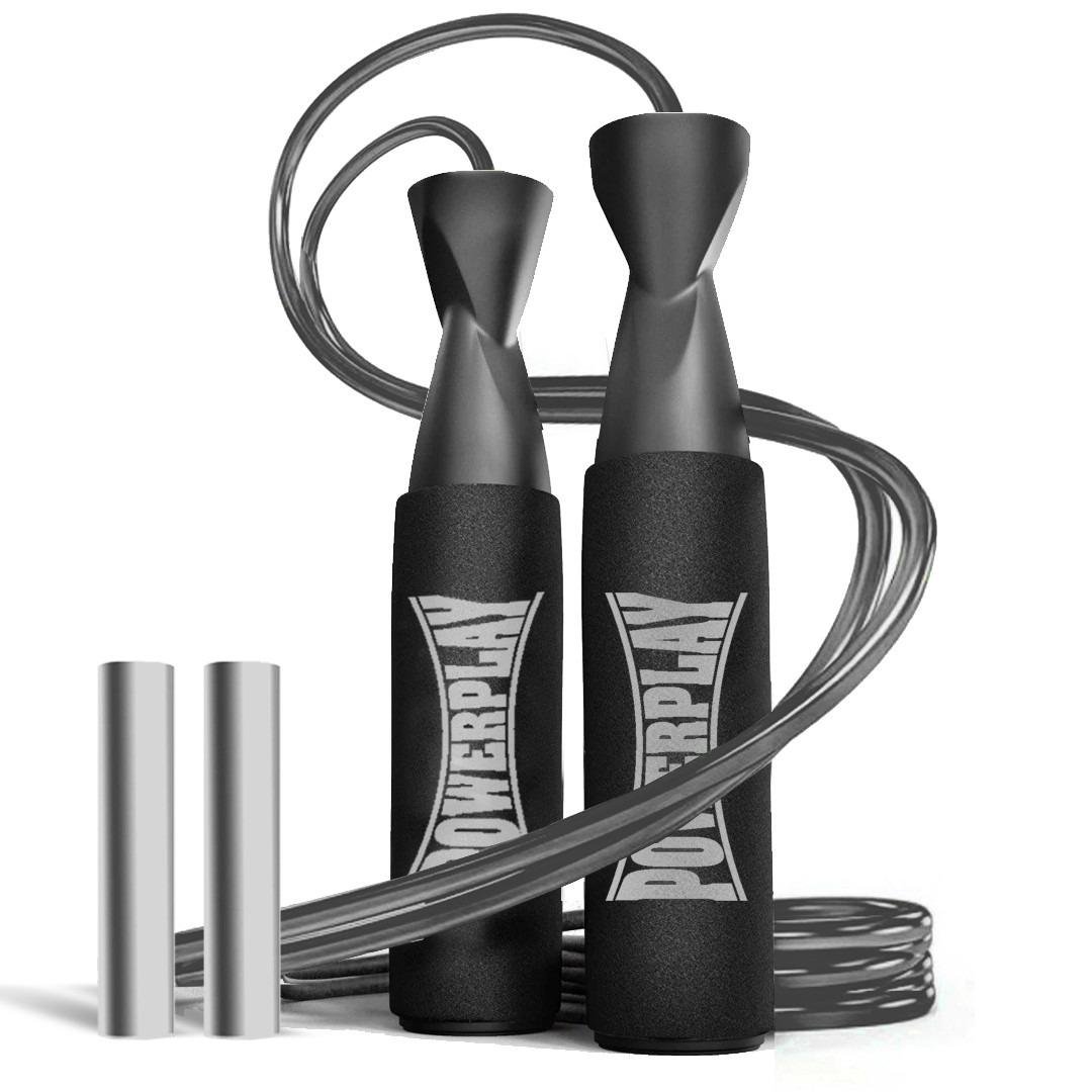 Скакалка швидкісна PowerPlay 4211 X ROPE з обважнювачем 120гх2 3 м Чорний