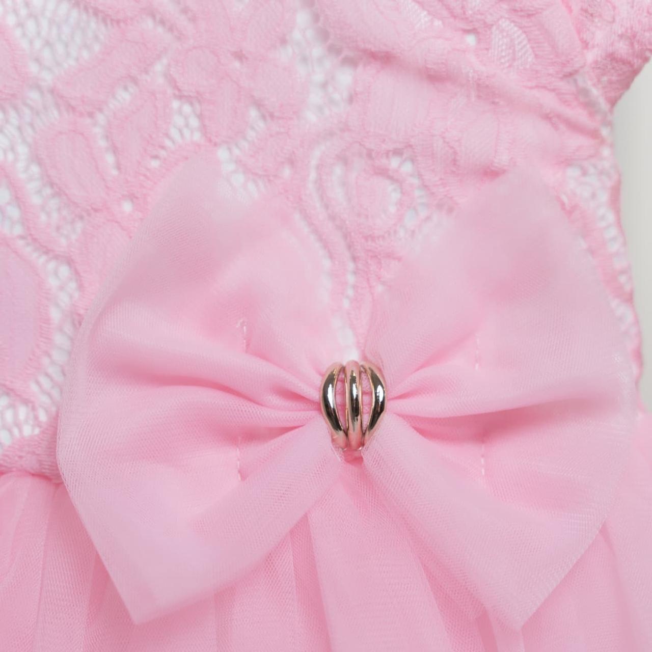 Платье праздничное для девочки с болеро 128 см Розовый - фото 6