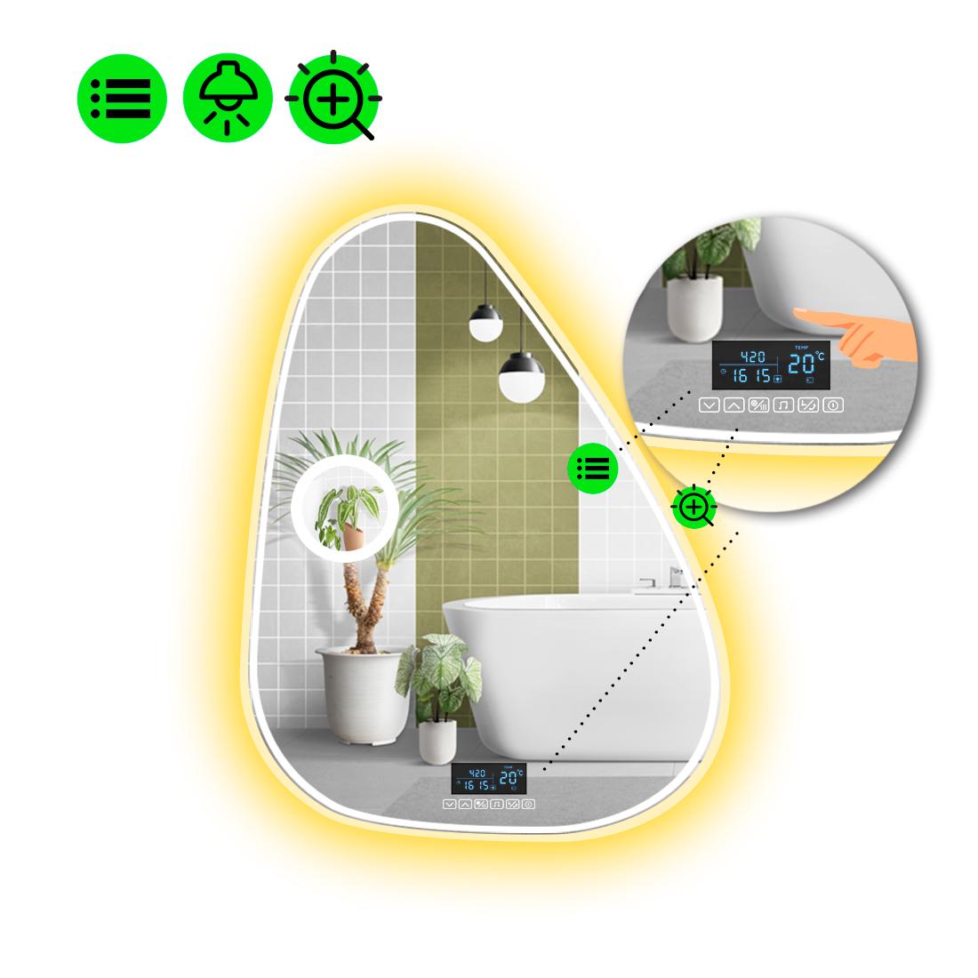 Зеркало с LED подсветкой Doccia 4 с Smart-блоком 120x96 см (8995030)