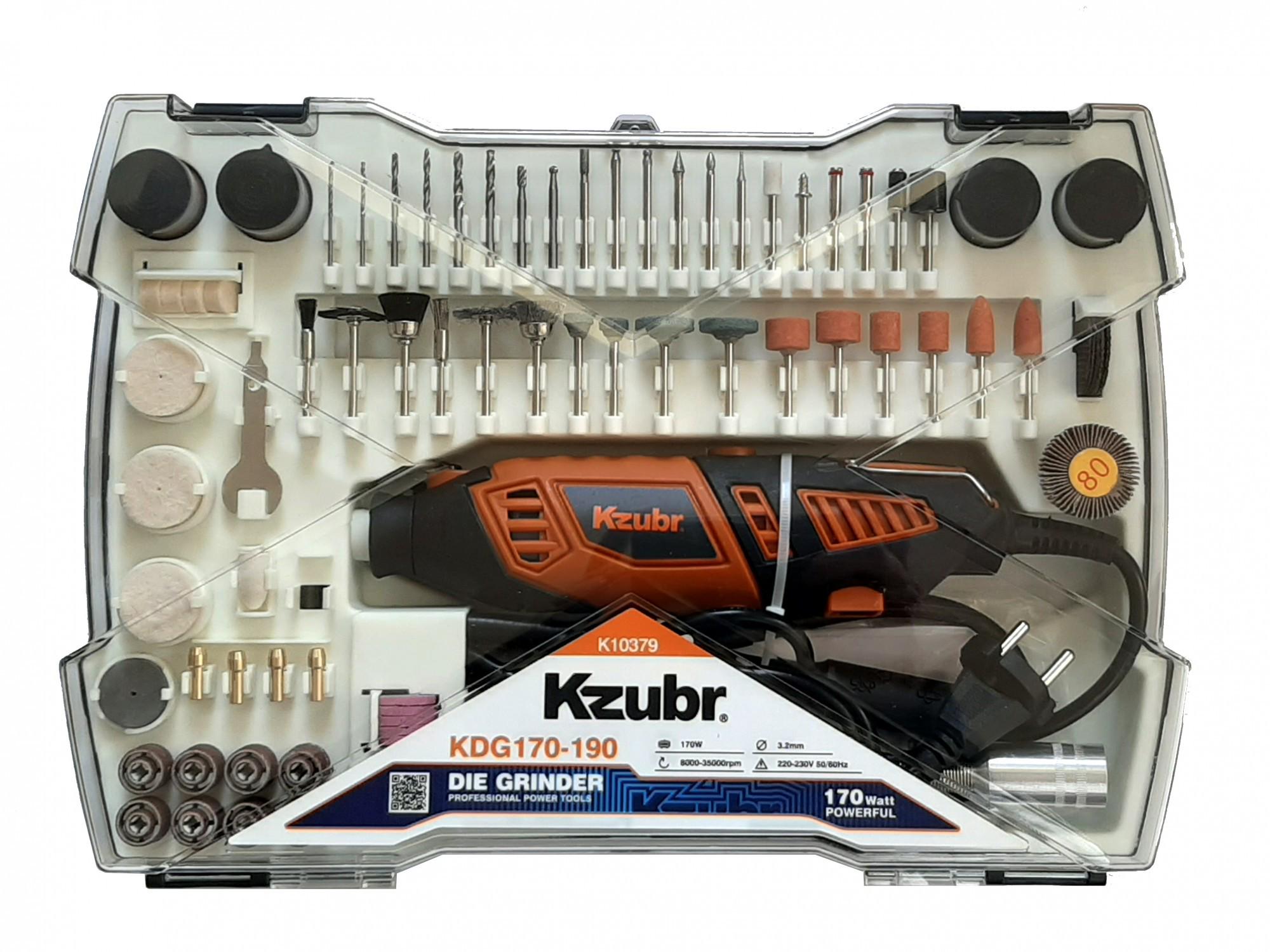 Гравер Kzubr с гибким валом и набором насадок