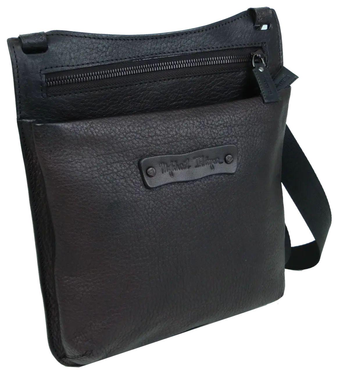 Сумка чоловіча Mykhail Ikhtyar натуральна шкіра Чорний (45041 New black) - фото 2 Сумка чоловіча Mykhail Ikhtyar натуральна шкіра Чорний (45041 New black) - фото 2