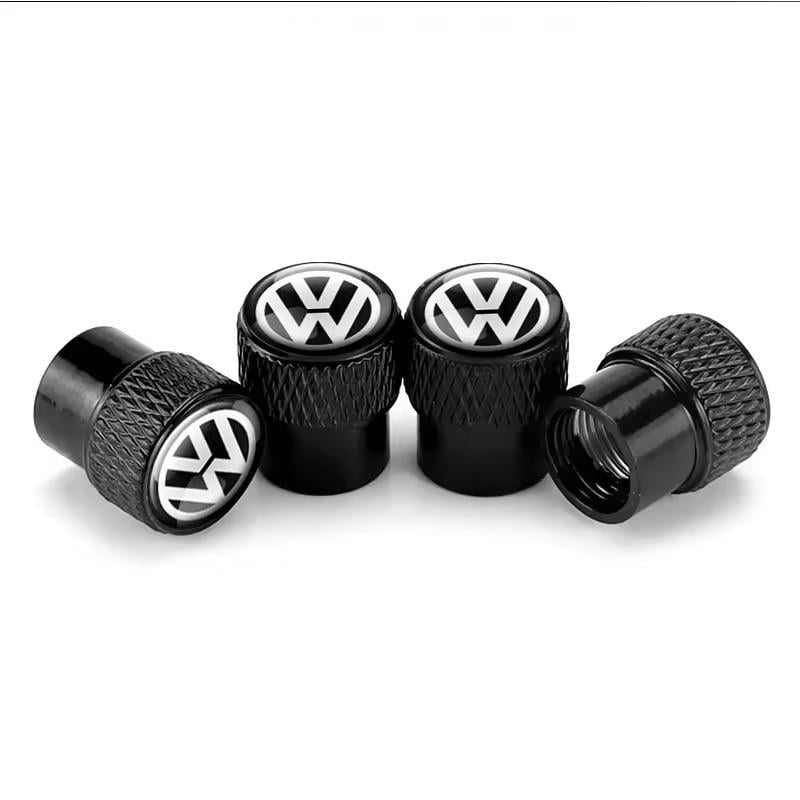 Набор защитных колпачков на ниппель SUNROZ Caps для Volkswagen Rif Metal Black Фольксваген 4 шт. (A67782)