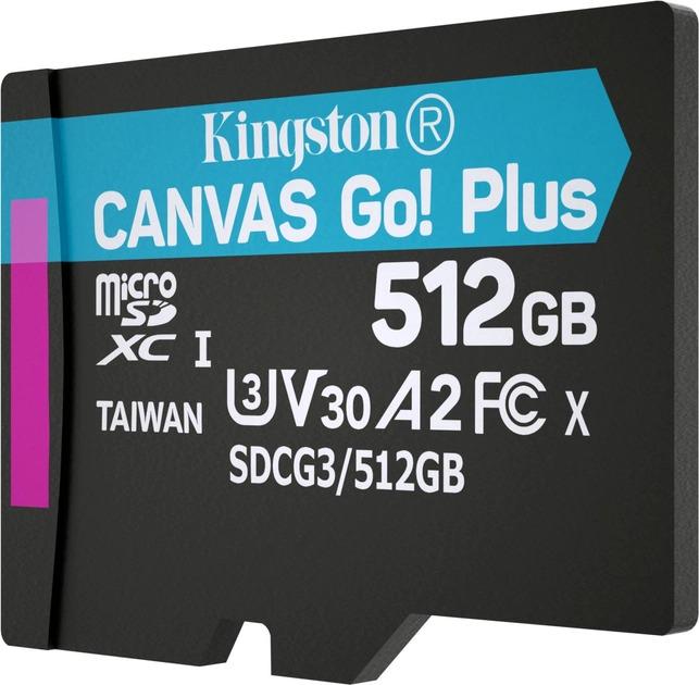 Карта пам'яті MicroSDXC Kingston Canvas Go! Plus 512 Гб Class 10 UHS-I U3 A2 (SDCG3/512GBSP) - фото 3