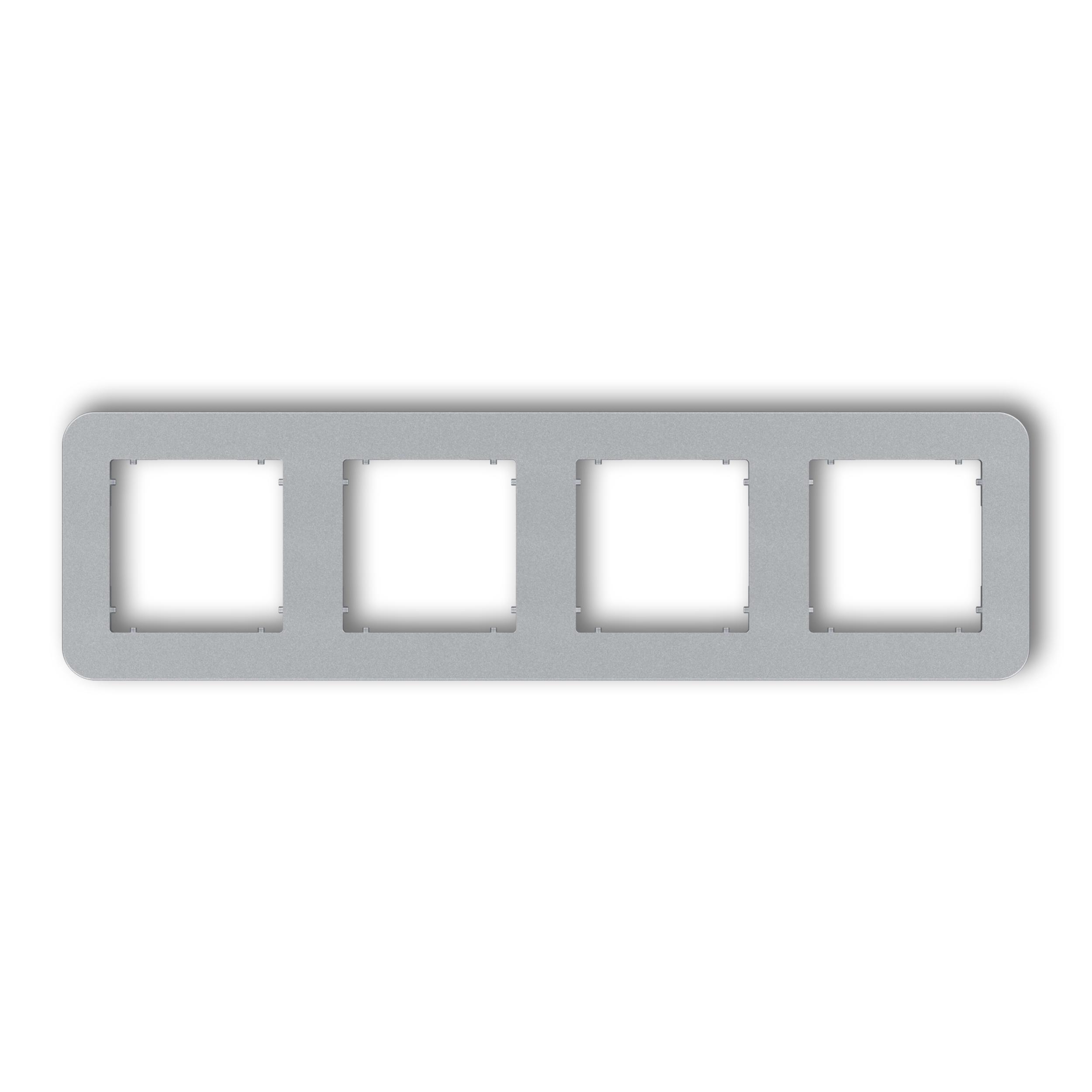 Рамка четверная универсальная закругленная Karlik Mini Серебристый металлик (7MRTZ-4)