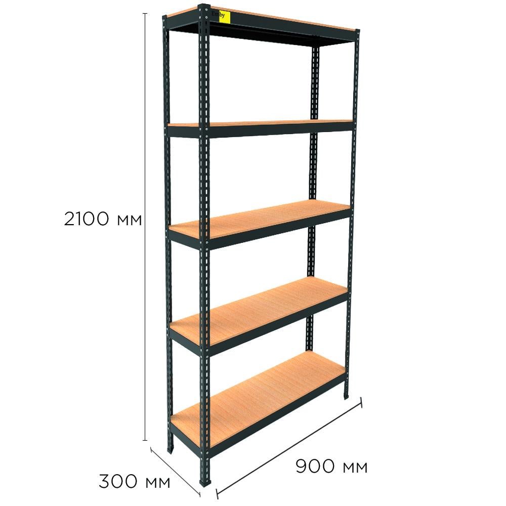 Стеллаж металлический MRL-2100 900x300 Черный (1734926259) - фото 2