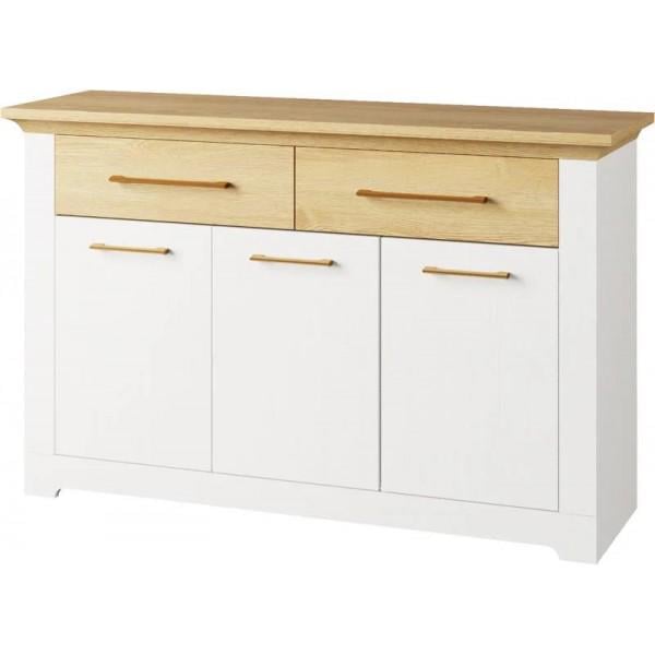 Комод в гостиную спальню Світ Меблів Валерио 3Д 2Ш из ДСП Белый/Дуб Каменный Комод в гостиную спальню Світ Меблів Валерио 3Д 2Ш из ДСП Белый/Дуб Каменный