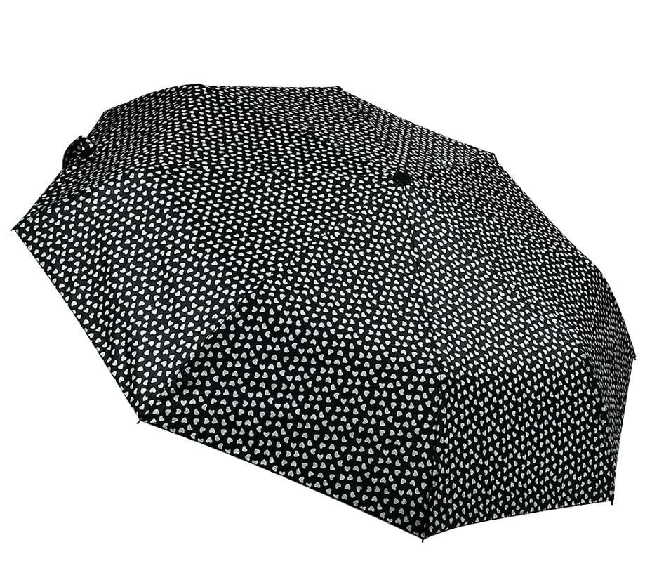 Парасолька складана автомат Hearts 8 спиць купол 110 см White (30260) - фото 2 Парасолька складана автомат Hearts 8 спиць купол 110 см White (30260) - фото 2