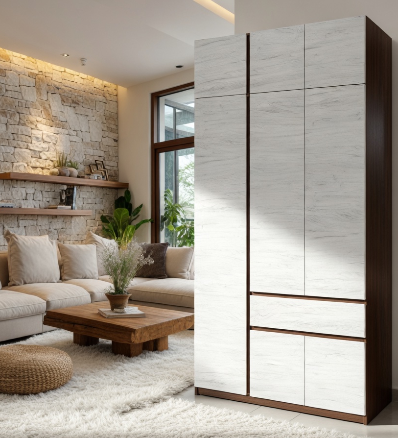 Шкаф с антресолью Мастер Форм Брайт левосторонний 1221х520х2400 мм Венге магия/Дуб крафт белый (21670)