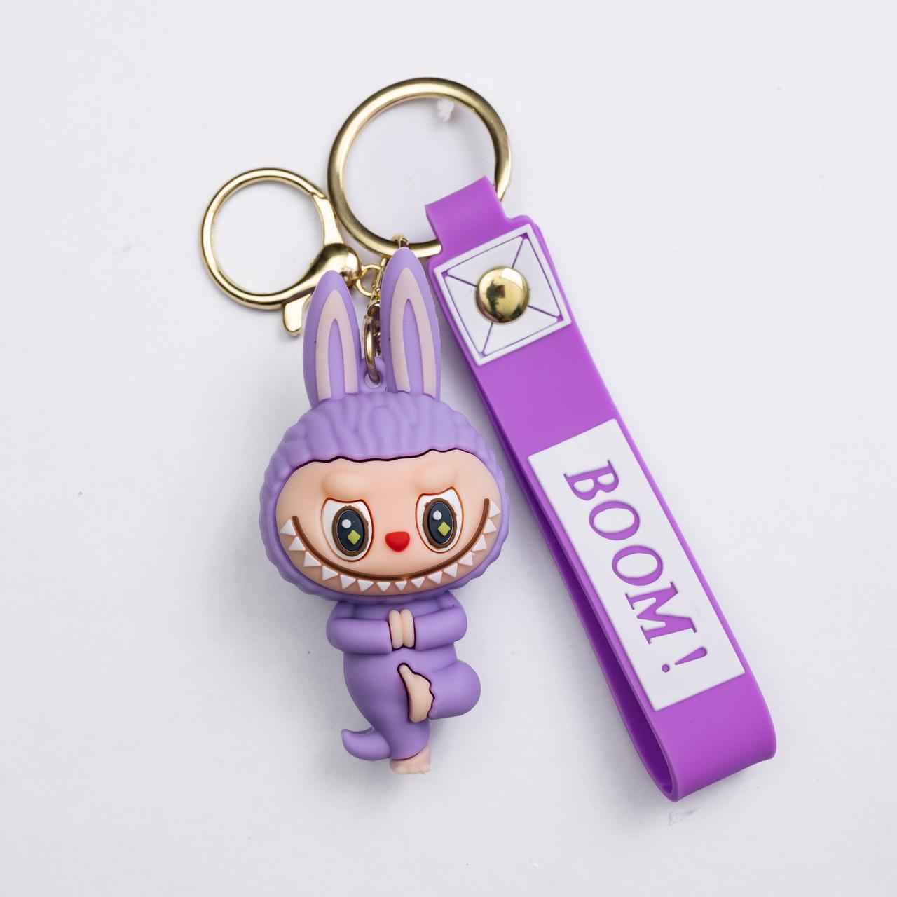 Брелок для ключей Лабубу Purple Yoga 4х8 см Сиреневый (HP-55-16V)
