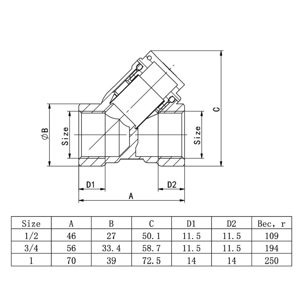 Фильтр ITAL механической очистки косой 1/2" никель - фото 4