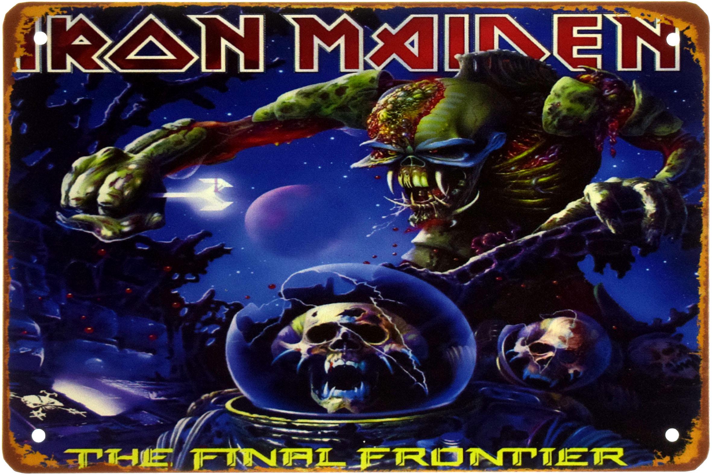 Табличка металлическая Iron Maiden The Final Frontier 20x30 см