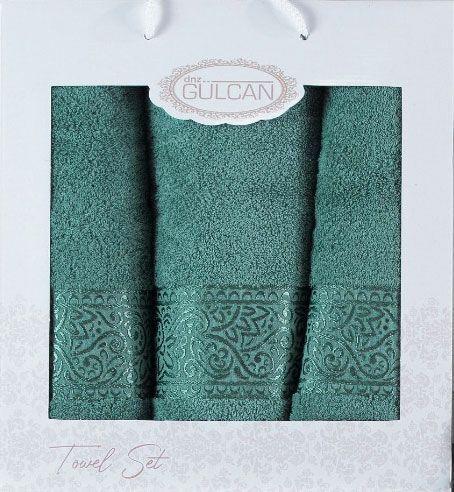 Набор полотенец Gulcan Cotton Ornament 480 г/м2 3 шт. Зеленый (21619)