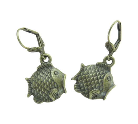 Серьги Jewelry Liresmina Рыбулька 3,7 см Бронзовый