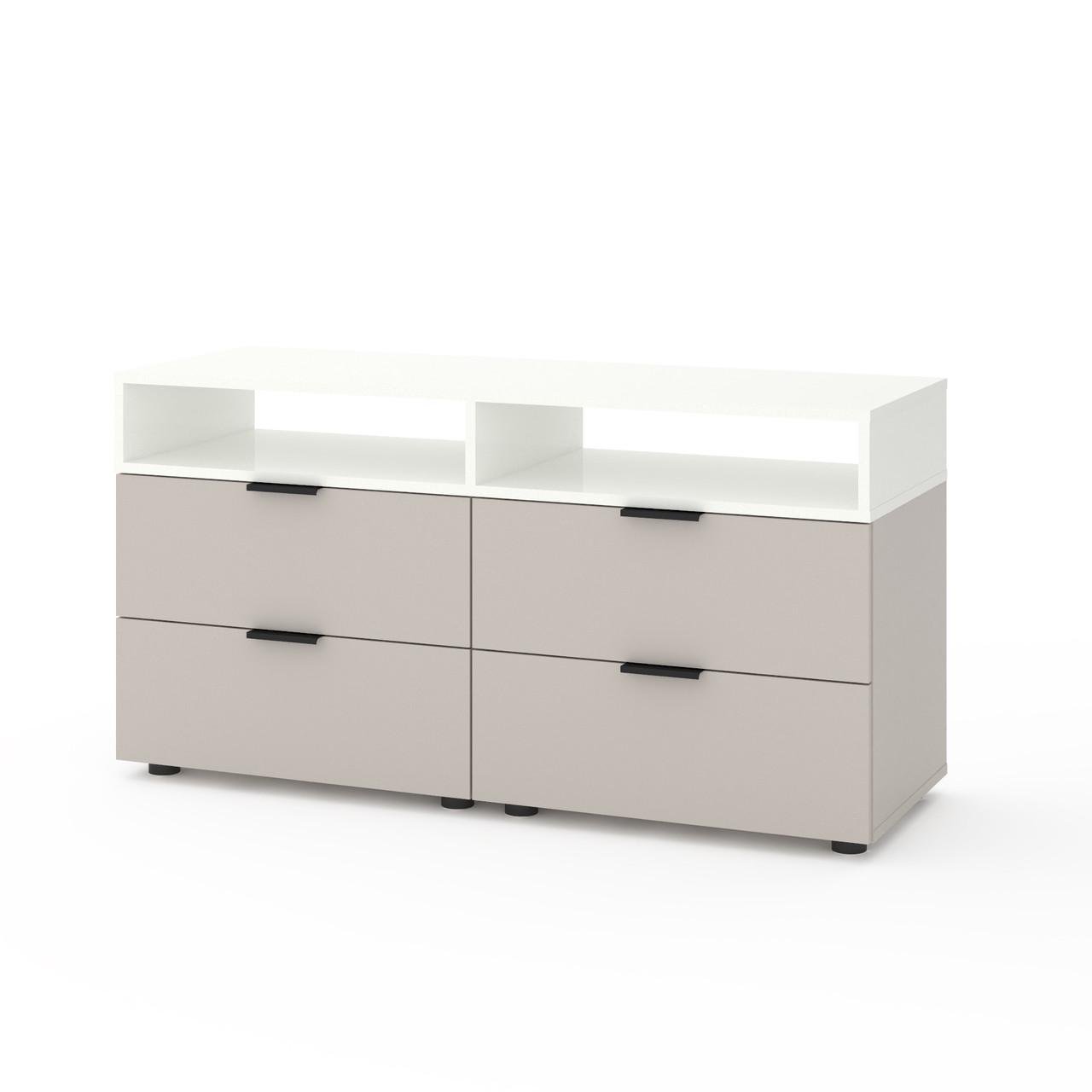 Тумба под ТВ Metkas Home A020 ЛДСП 1200x420x625 мм Кашемир/Белый Снег