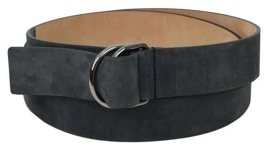 Ремінь жіночий з нубуку Tod's 3,5 см Темно-сірий (super742_S31C41)