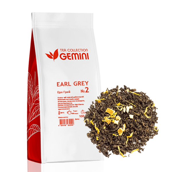 Чай листовий Gemini Earl Grey Ерл Грей 100 г (366)