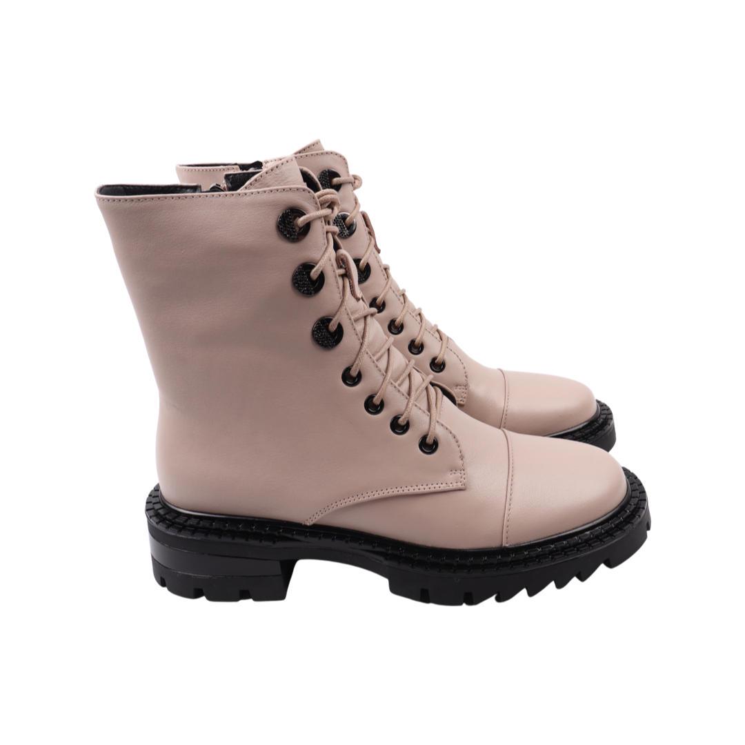 Ботинки женские Erisses из кожи р. 33 Бежевый (944-22DHC)