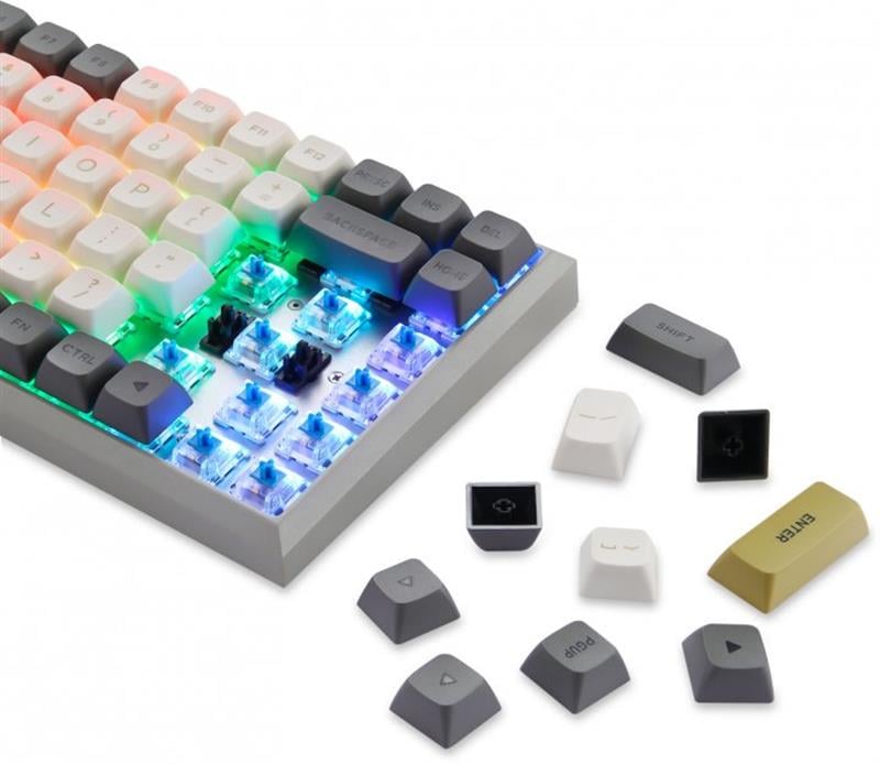 Клавиатура Motospeed SK84 Outemu Blue RGB 2,4 ГГц Bluetooth USB Grey (mtsk84mb) - фото 6