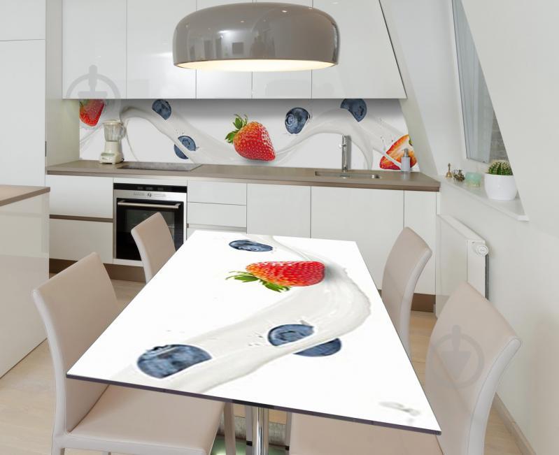 Наклейка 3Д виниловая на стол Zatarga «Ягоды в объятьях молока» 650х1200 мм (Z184475/1st)