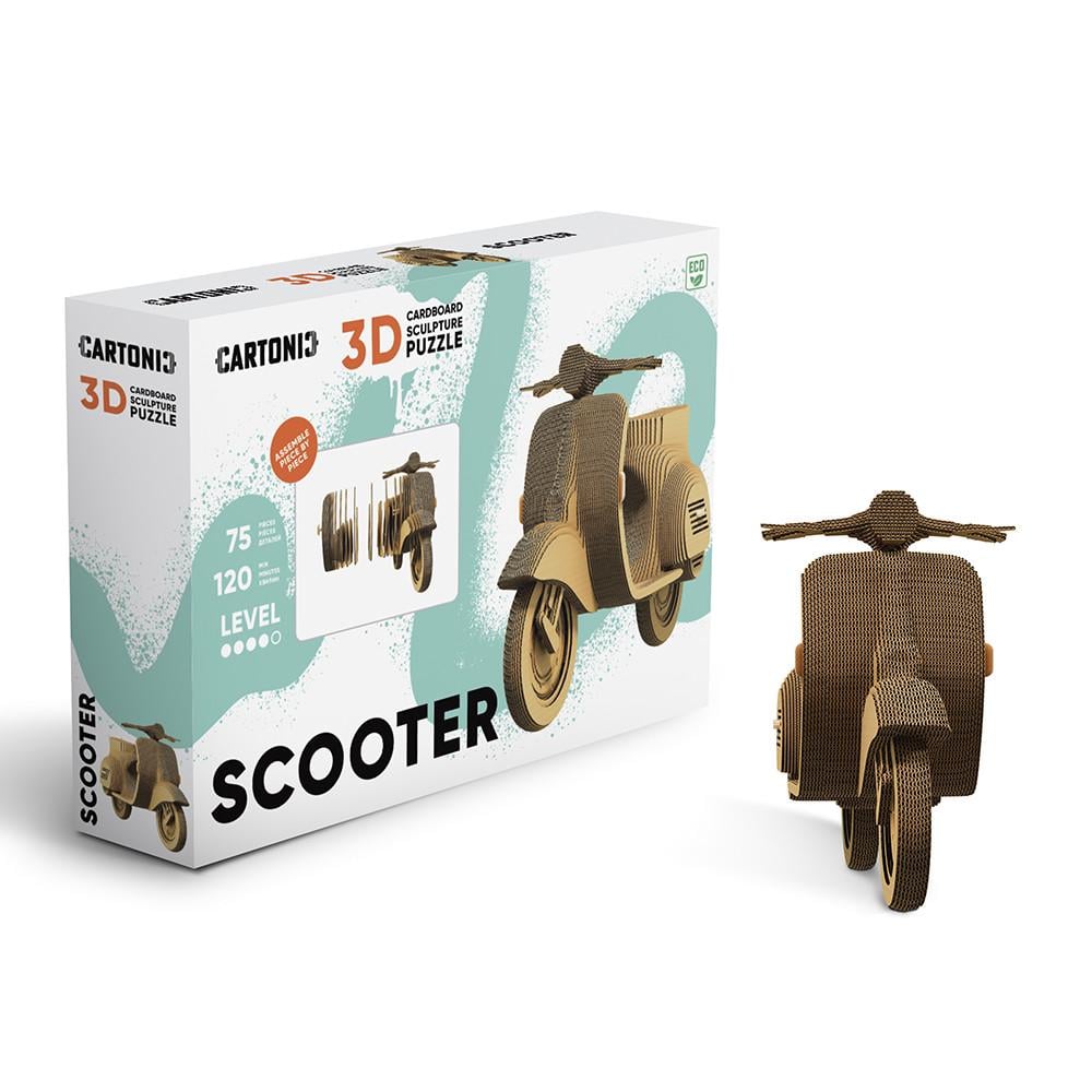 Пазл-конструктор 3D картонный Cartonic 3D Puzzle Scooter Суктер Мопед (33394513)