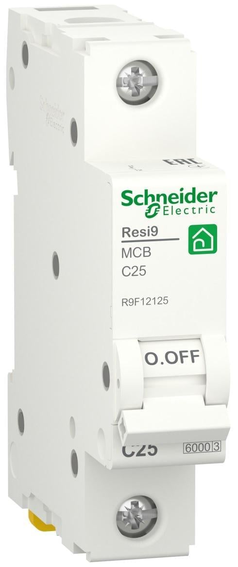 Автоматичний вимикач Schneider Electric RESI9 1P 25A 6кА С (R9F12125) - фото 1 Автоматичний вимикач Schneider Electric RESI9 1P 25A 6кА С (R9F12125) - фото 1