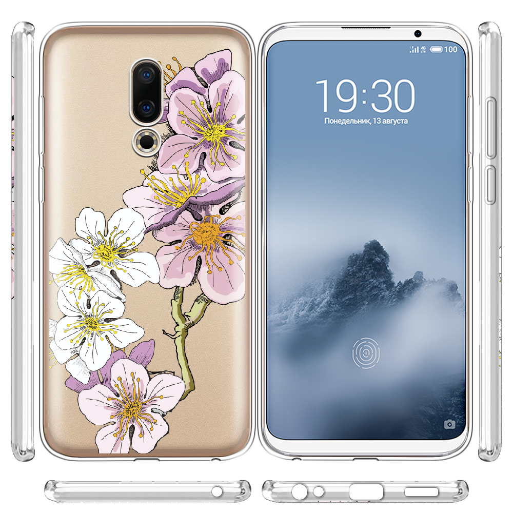 Чохол BoxFace Meizu 16 / 16X Cherry Blossom  Прозорий силікон (35176-cc4-35176) - фото 3