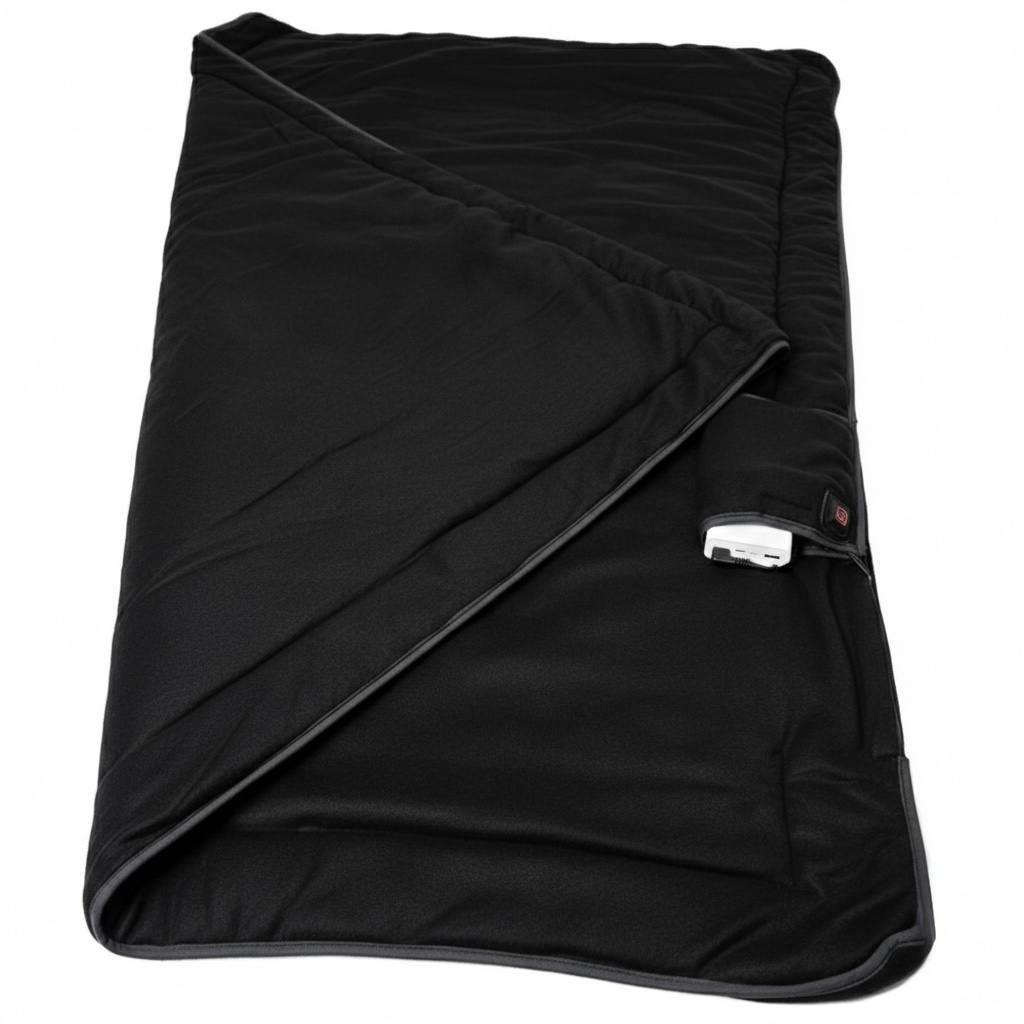 Ковдра з підігрівом флісова від PowerBank USB 140х190 см Чорний (FOP-BL)