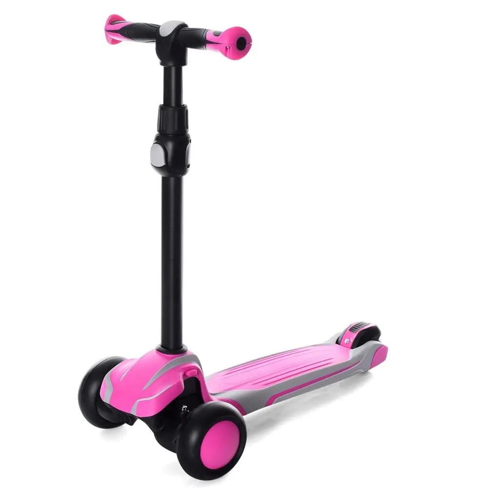 Самокат детский трехколесный Scooter X1-PG из алюминия и пластика с подсветкой колес 80х30х12 см Розовый/Серый (150-7-X1-PG) Самокат детский трехколесный Scooter X1-PG из алюминия и пластика с подсветкой колес 80х30х12 см Розовый/Серый (150-7-X1-PG)