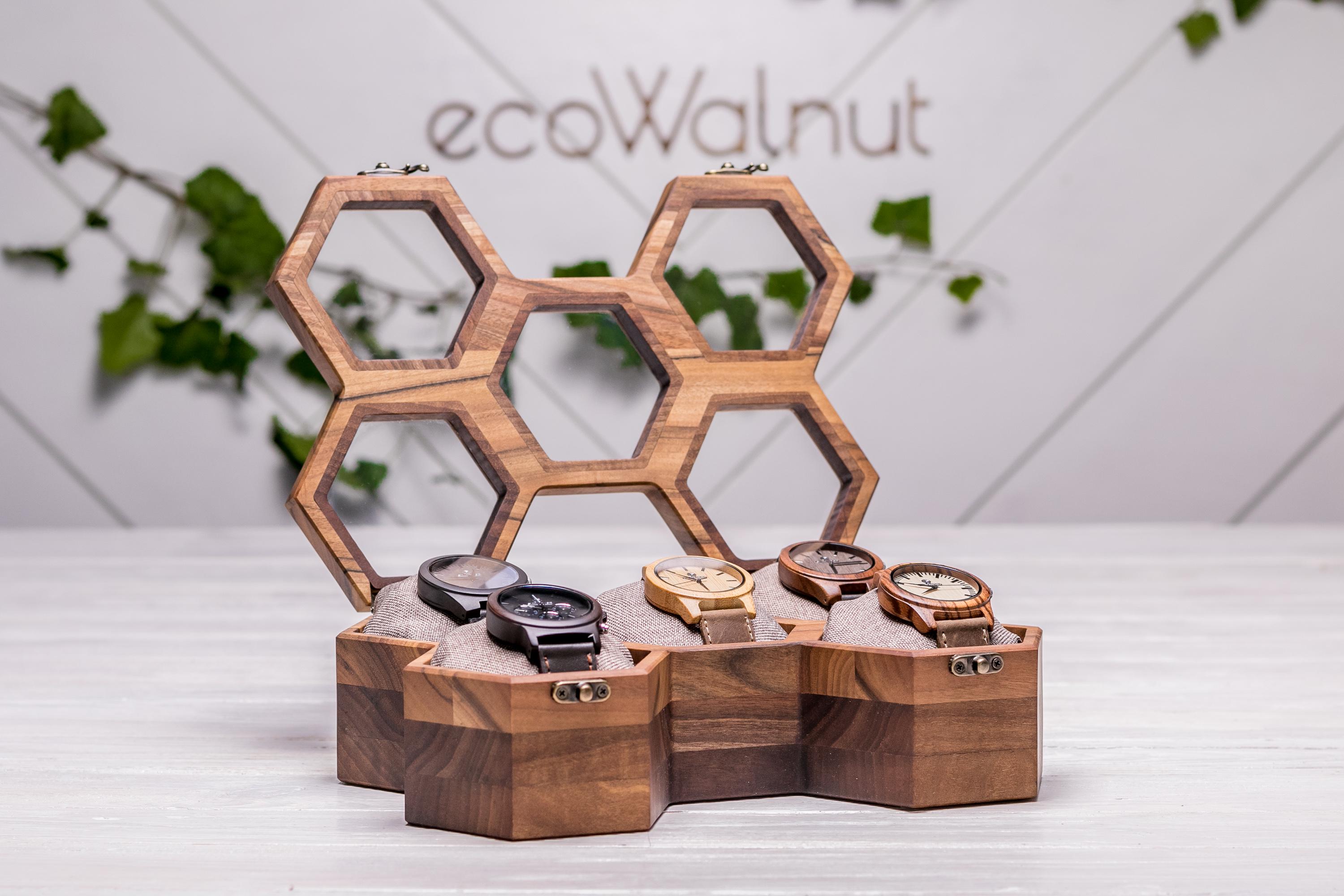 Органайзер EcoWalnut для наручных часов с персонализацией на подарок (EB-16.5.1) - фото 2