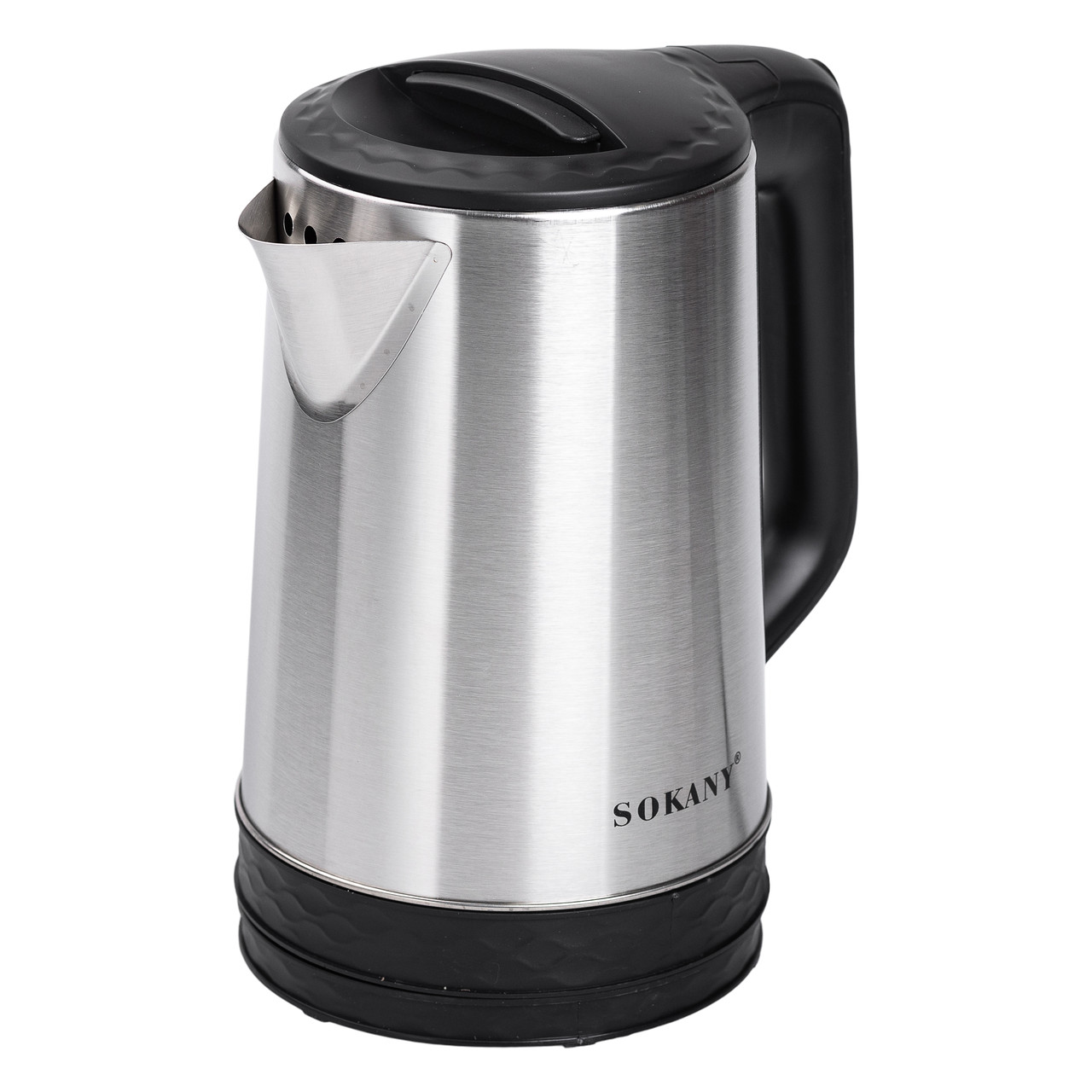Електрочайник дисковий із нержавіючої сталі Sokany SK-09022 2,3 л 360° 1500 Вт Сріблясто-чорний (SK-09022) - фото 4