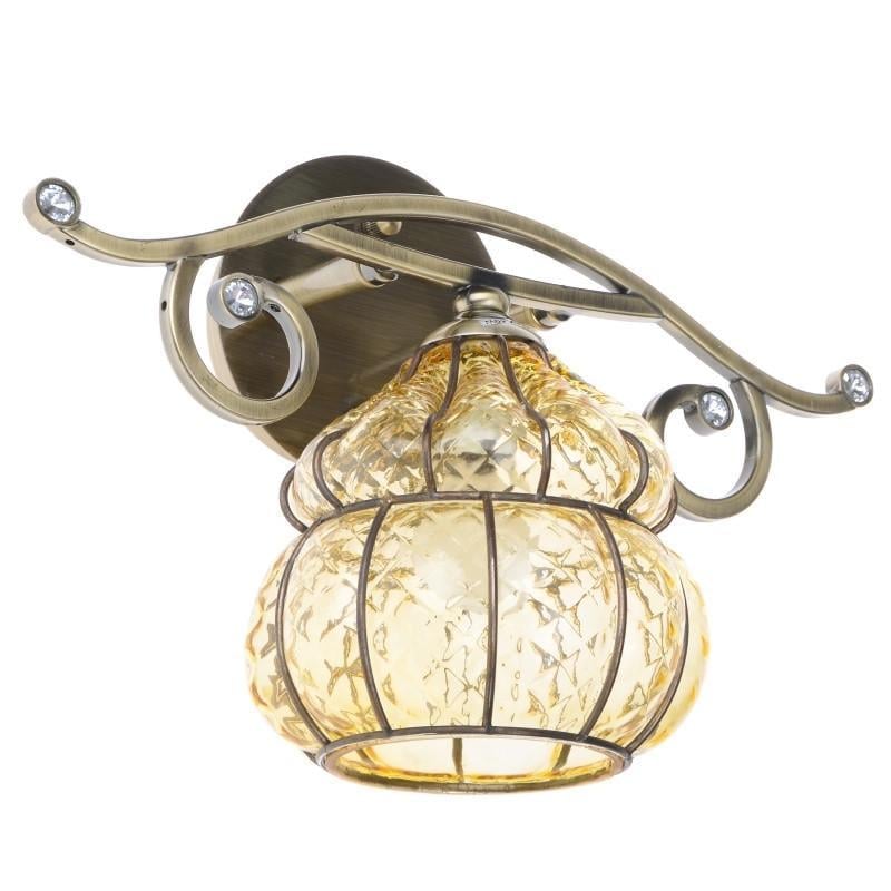 Бра настенное накладное барокко Brille BELL-008W/1 E14 AB AMBER L21-015