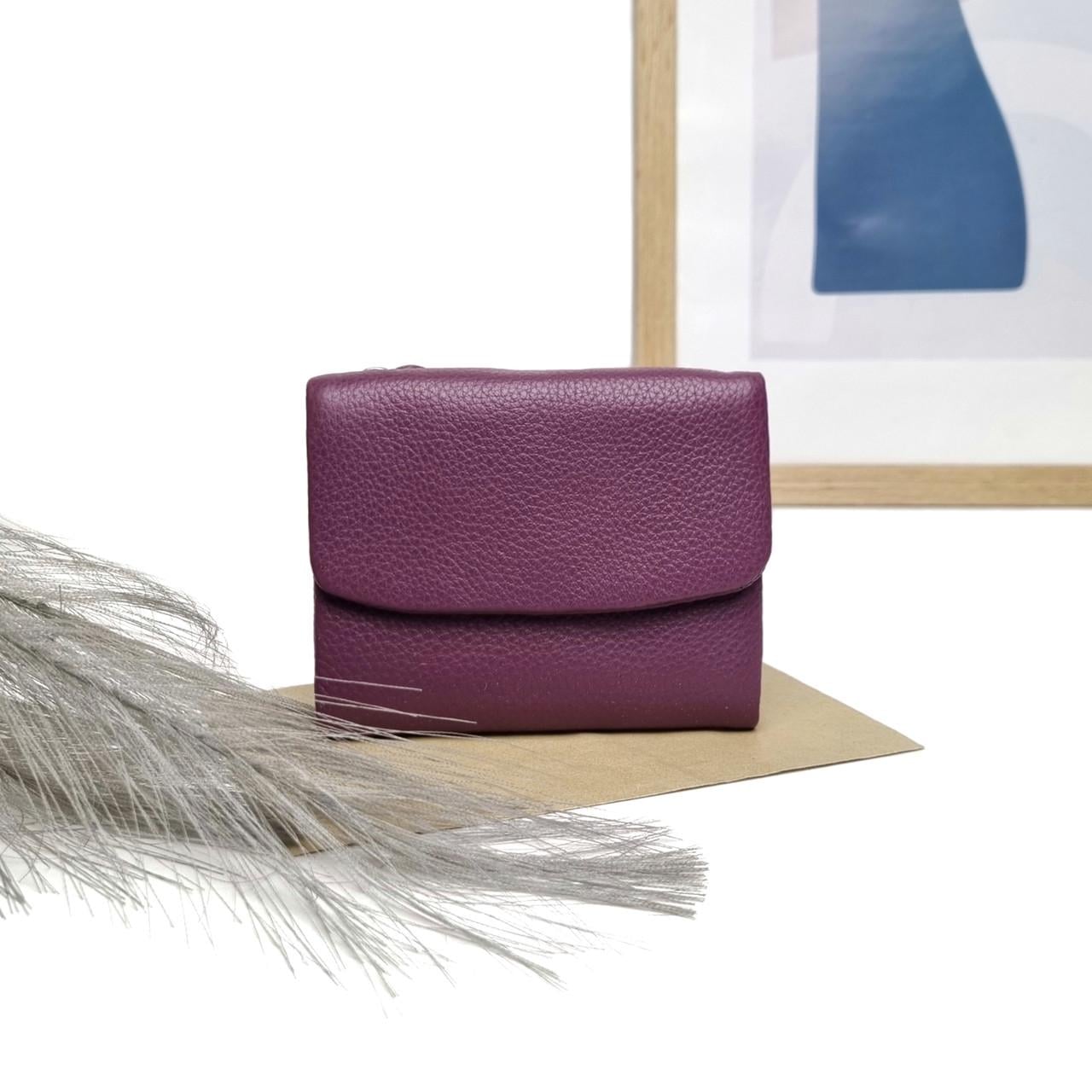 Гаманець жіночий Genuine LEATHER натуральна шкіра Фіолетовий (5055 purple)