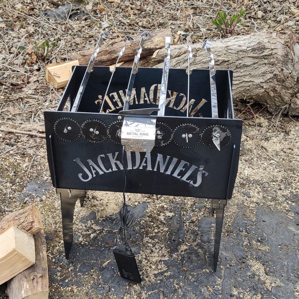 Мангал "Jack daniels" с электроприводом на 6 шампуров (MK012)