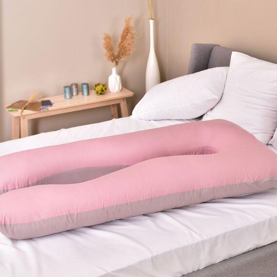 Подушка IDEIA U-shape для вагітних і реабілітації з наволочкою на блискавці Пудрова/Світло-сірий - фото 2 Подушка IDEIA U-shape для вагітних і реабілітації з наволочкою на блискавці Пудрова/Світло-сірий - фото 2