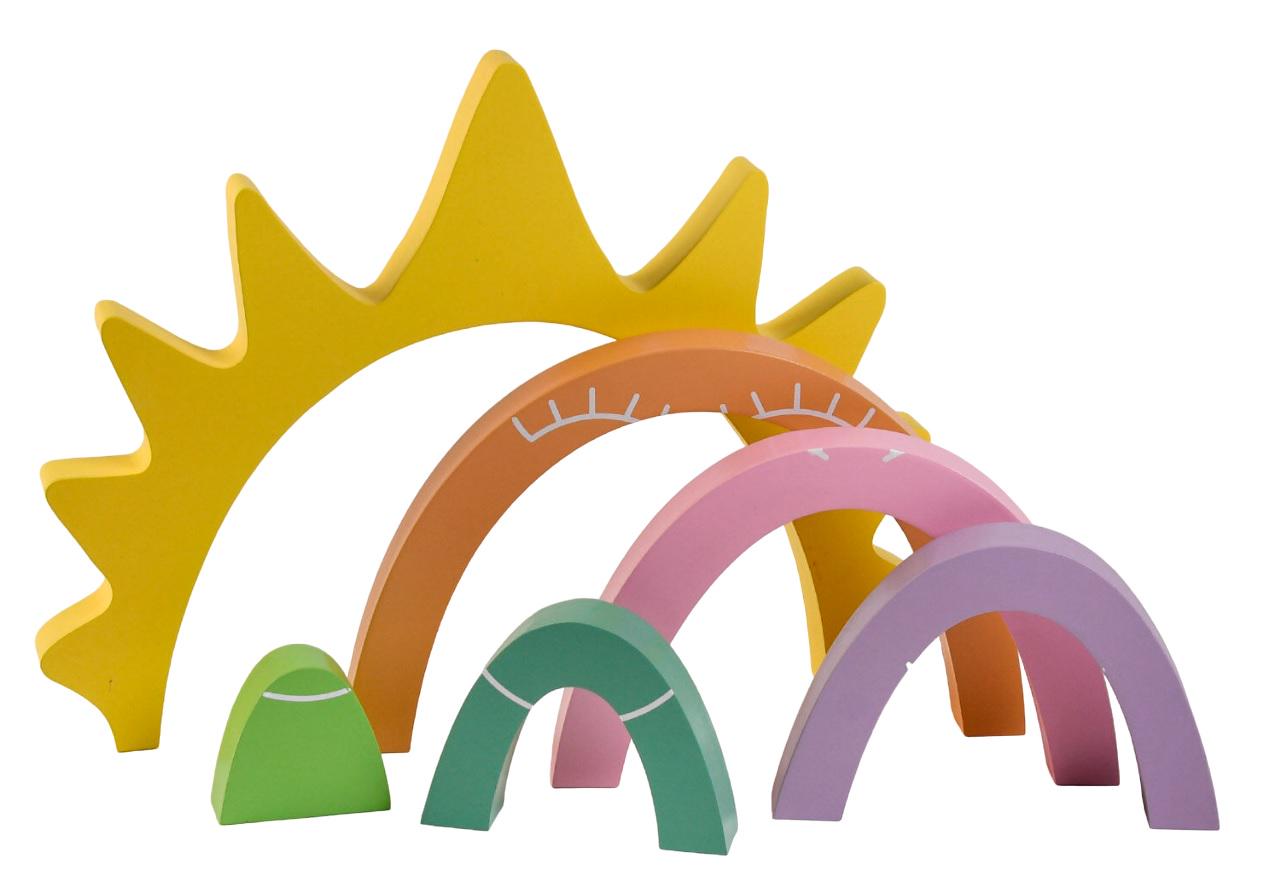 Игра логика деревянная WENYI Радуга и божья коровка пирамидка/6 элементов Multicolor (109937)